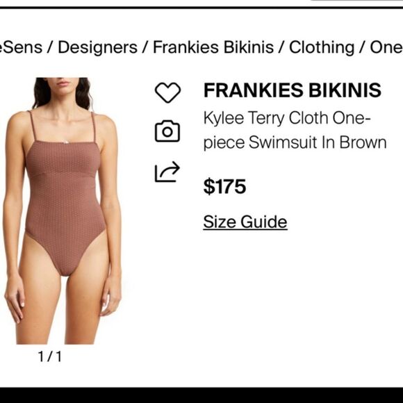 Frankies Bikinis Kylee Terry Cloth One Piece M - Picture 5 of 10